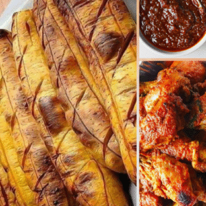Roasted Plantain (Boli) + Spiced Chicken